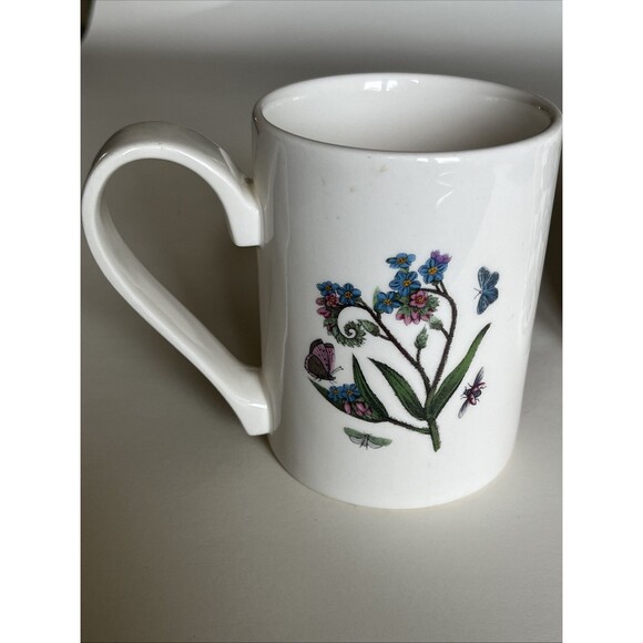 Set of 2 Portmeirion Botanic Garden Hydrangea Forget Me Nots Coffee Yea Mugs - Picture 8 of 14